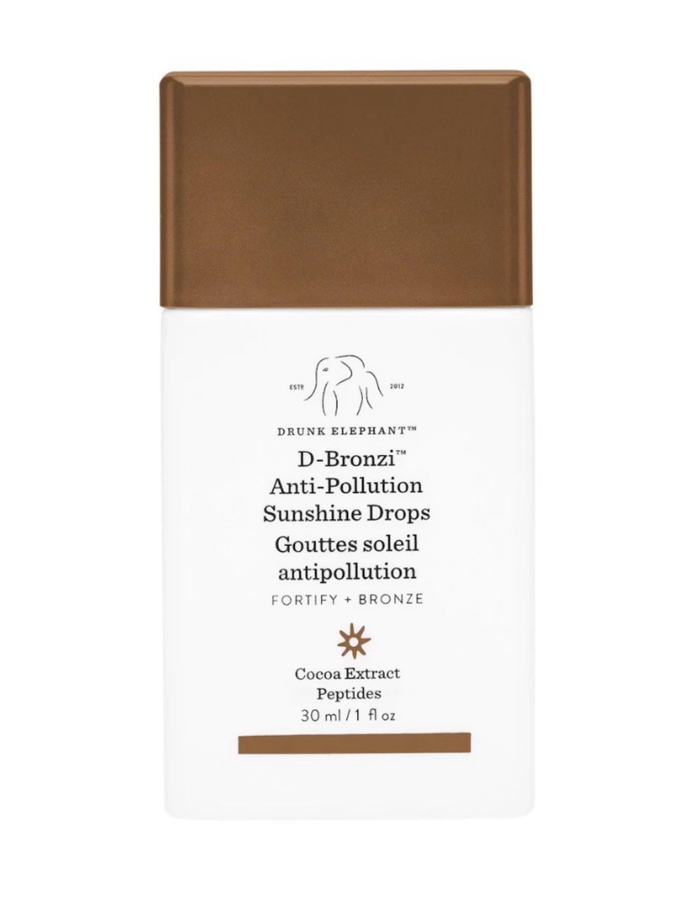 Drunk Elephant Bronze-Topped Sunshine Drops Bottle- NIB